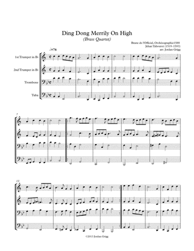 Ding Dong Merrily On High (Brass Quartet) (arr. Jordan Grigg)
