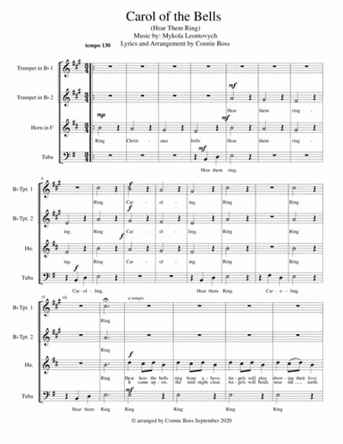 Carol of the Bells (Hear them Ring) - Brass and piano (arr. Connie Boss)