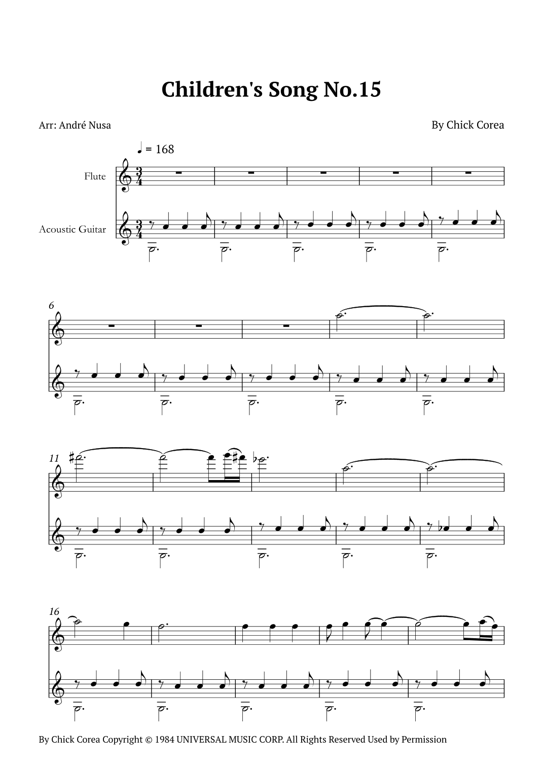 Children's Song No. 15 (arr. André Nusa)