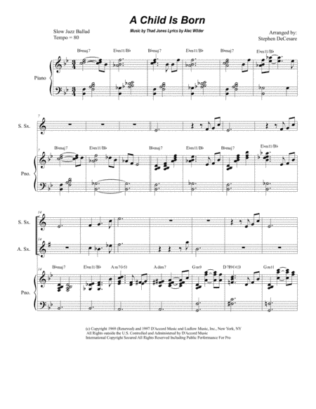 A Child Is Born (arr. Stephen DeCesare)