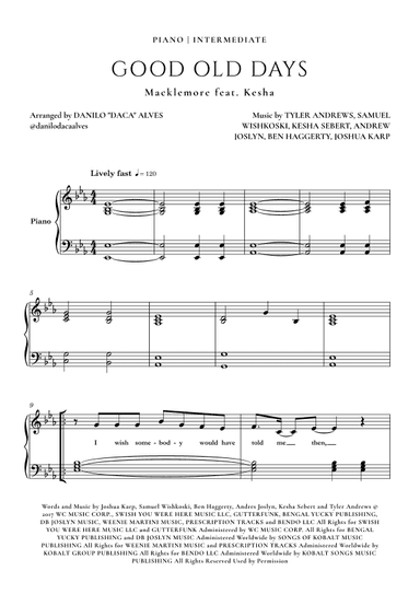 Good Old Days (arr. Danilo "Daca" Alves)