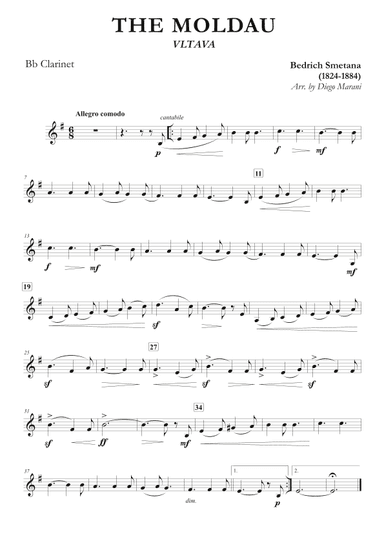 The Moldau for Clarinet and Piano (arr. Diego Marani)
