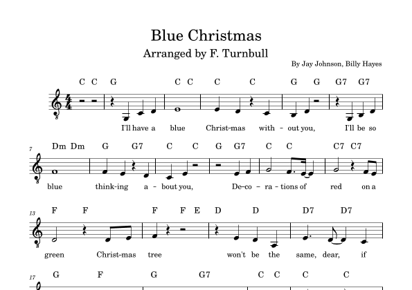 Blue Christmas (arr. F. Turnbull)