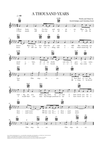 A Thousand Years (arr. Cadenza Editions)