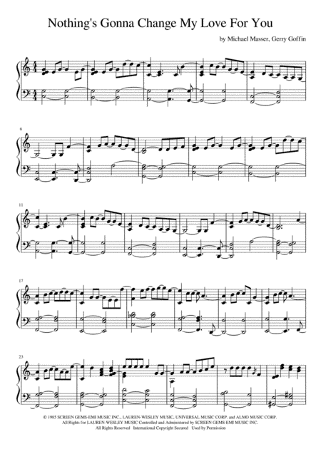 Nothing's Gonna Change My Love For You (arr. Jari Suhonen)