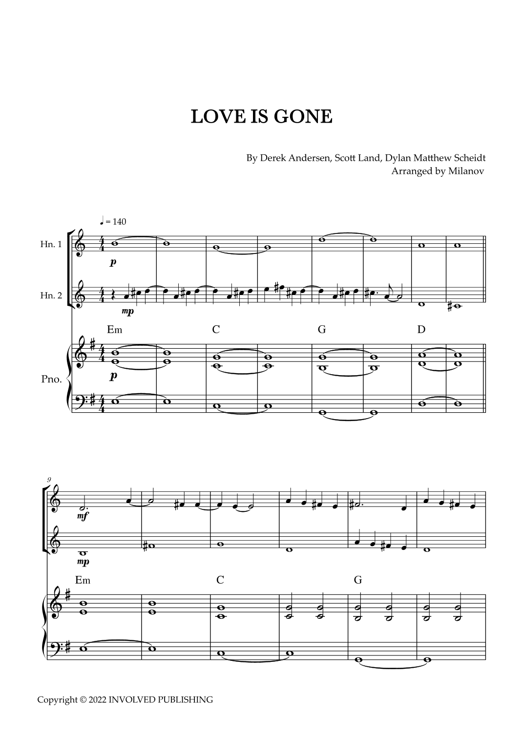 Love Is Gone (arr. Milanov)