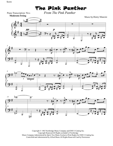 The Pink Panther (arr. Nivs)
