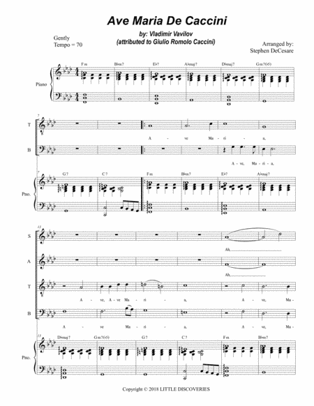 Ave Maria De Caccini (arr. Stephen DeCesare)