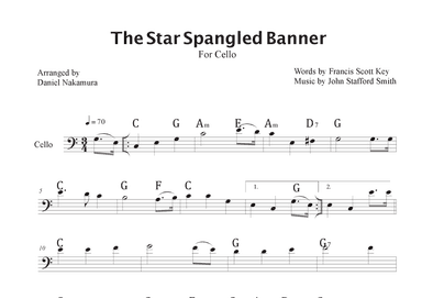The Star Spangled Banner (For Cello with Chords) (arr. Daniel Nakamura)