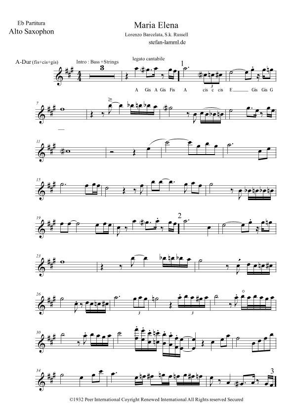 Maria Elena (arr. stefan-lamml.de)