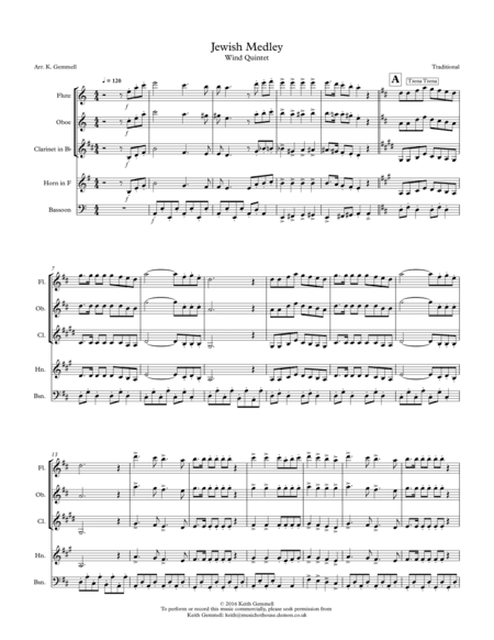 Jewish Medley: Wind Quintet (arr. Keith Gemmell)