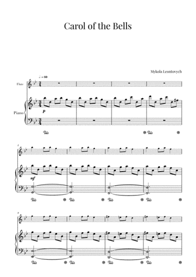 Carol of the Bells (for Flute and Piano) (arr. Cadenza Editions)