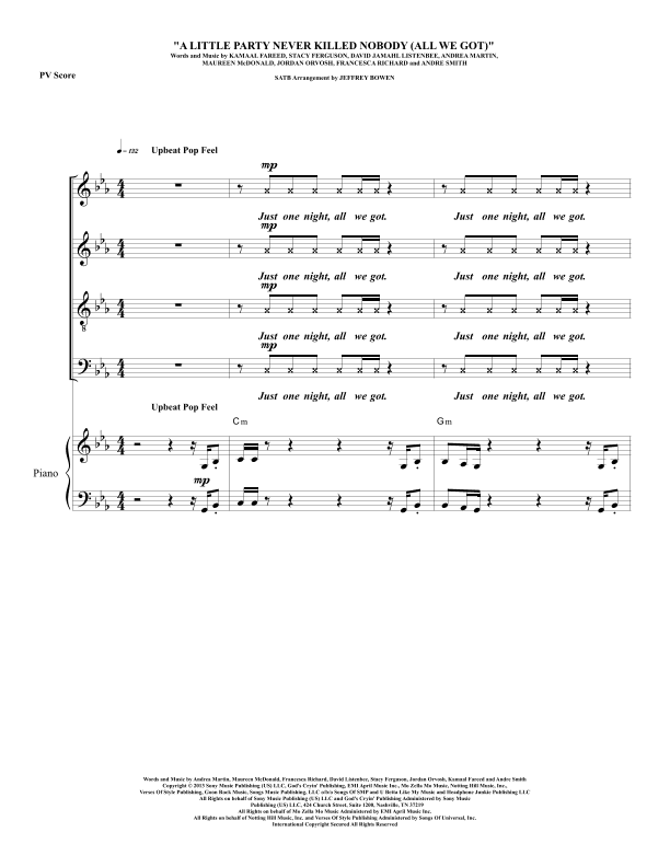 A Little Party Never Killed Nobody (all We Got) (arr. Jeffrey Bowen)