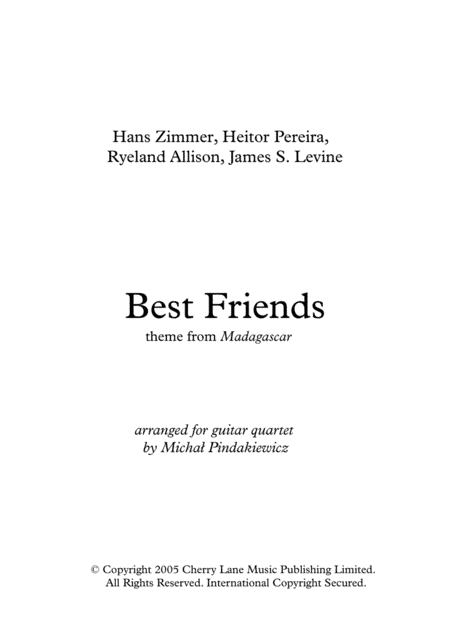 Madagascar (best Friends/zoosters Breakout) (arr. Michal Pindakiewicz)