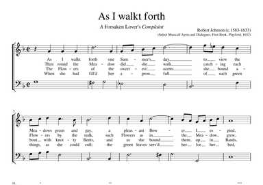 As I walked forth one Summer's day (arr. Early Music Scores)