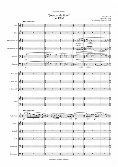 Joueurs de flute, for Flute & Symphony Orchestra (arr.), Full Score (arr. Alexander Gagarinov)