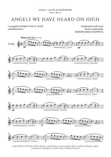 Angels We Have Heard On High (arr. Danilo "Daca" Alves)