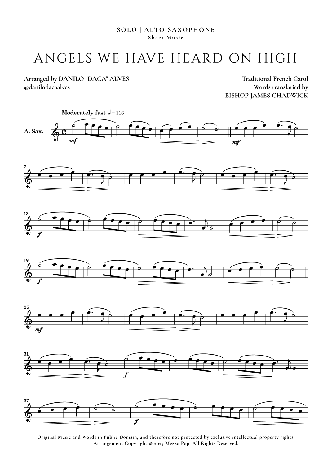 Angels We Have Heard On High (arr. Danilo "Daca" Alves)