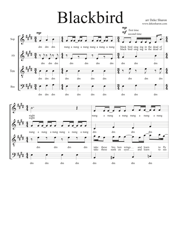 Blackbird (arr. Deke Sharon)