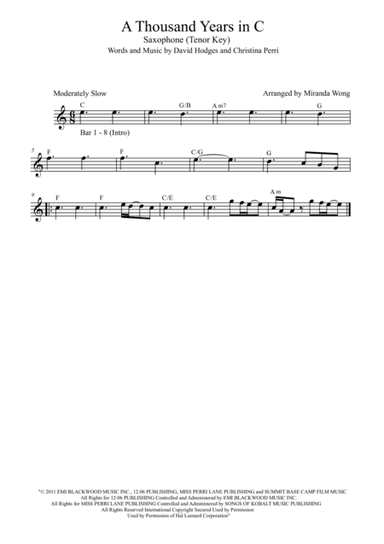 A Thousand Years (arr. Miranda Wong)