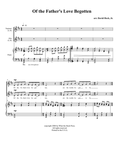 Of the Father's Love Begotten (arr. David Heck, Jr.)