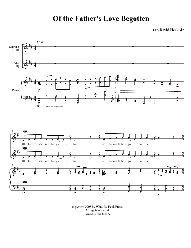 Of the Father's Love Begotten (arr. David Heck, Jr.)