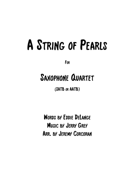A String Of Pearls (arr. Jeremy Corcoran)