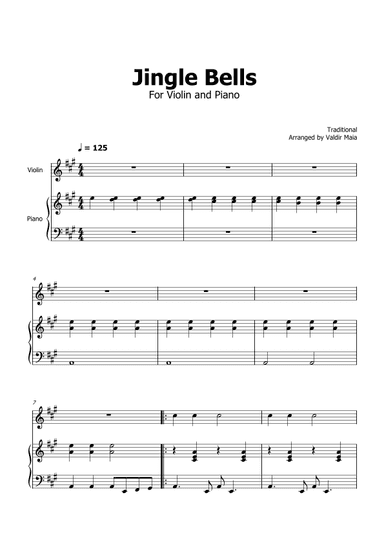 Jingle Bells - Violin and Piano (arr. Valdir Maia)