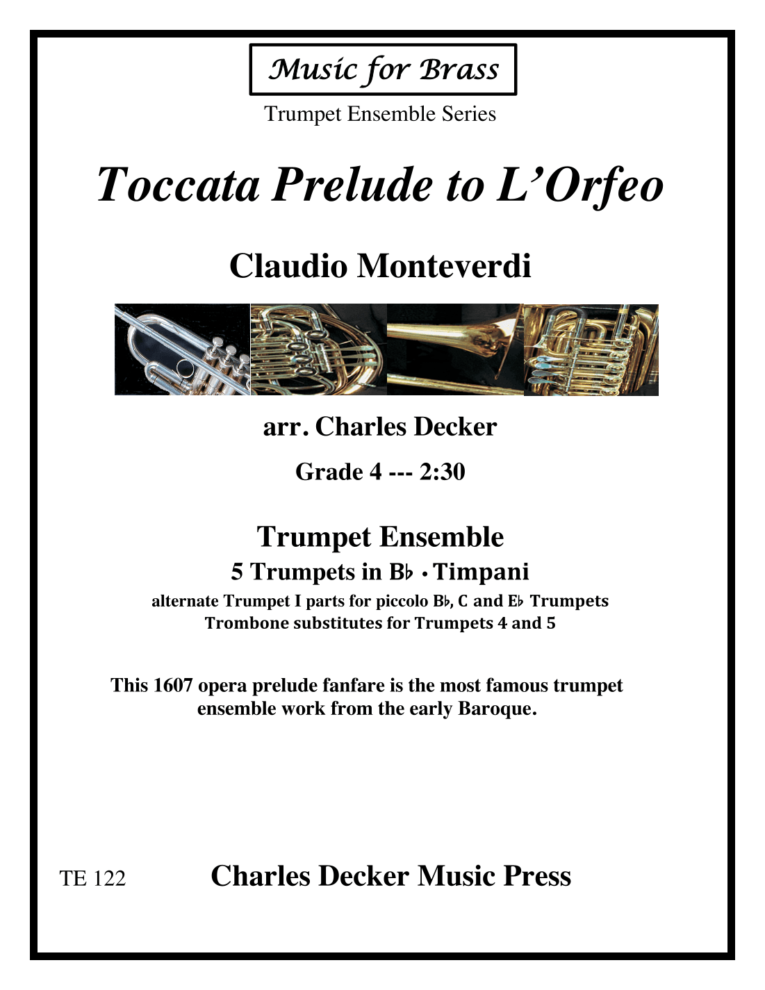 Toccata Prelude to L'Orfeo for Trumpet Ensemble (arr. Charles Decker)