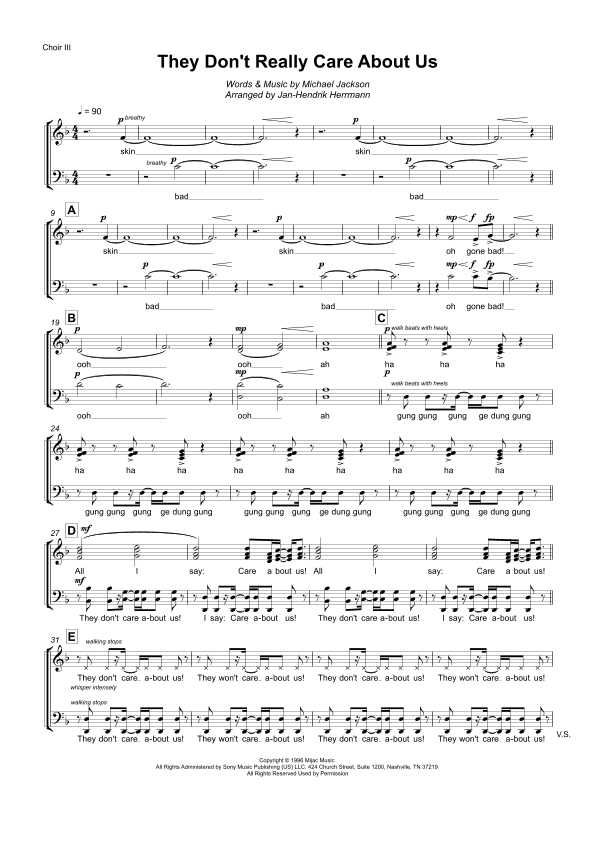 They Don't Care About Us (arr. Jan-Hendrik Herrmann)