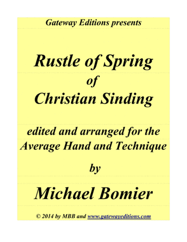 Rustle of Spring for Piano Solo (arr. Michael Bomier)