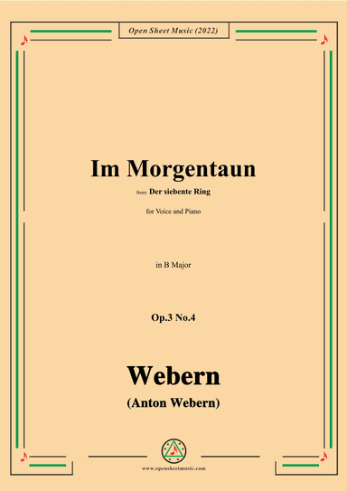 Webern-Im Morgentaun,Op.3 No.4,in B Major (arr. OSM Press)
