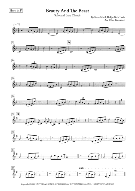 Beauty And The Beast (arr. ACT Bortolucci)