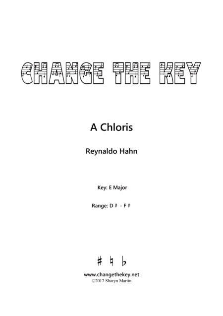 A Chloris - E Major (arr. Change the Key)