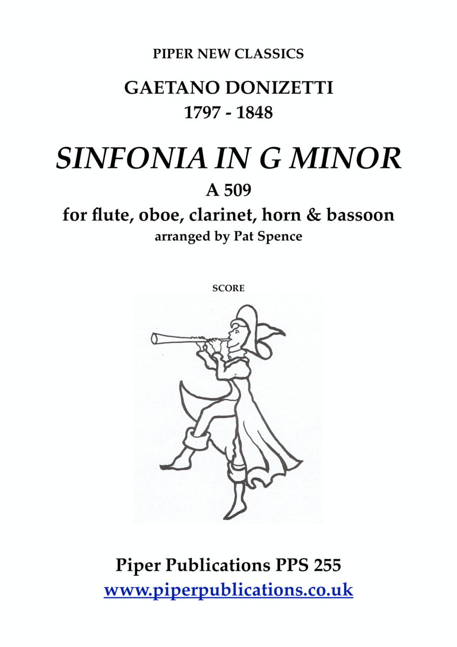 DONIZETTI SINFONIA IN G MINOR  A 509 FOR WIND QUINTET (arr. arranged by Pat Spence)
