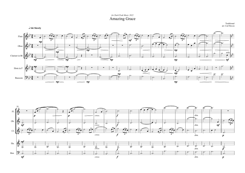 Amazing Grace (arr. Carl Raven)