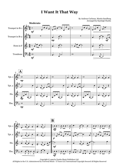 I Want It That Way (arr. Kayleigh Huelin)