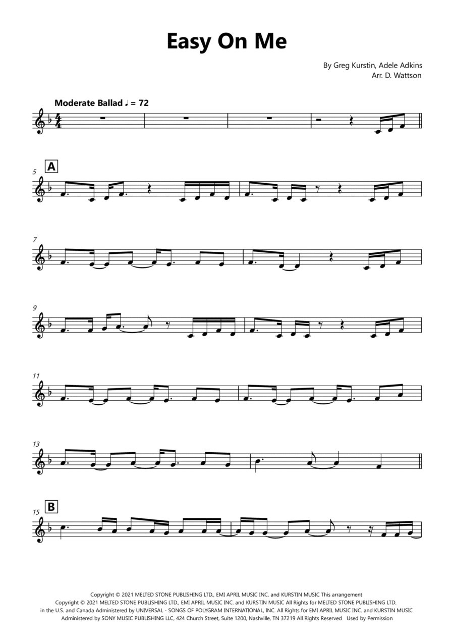 Easy On Me (arr. Douglas Wattson)