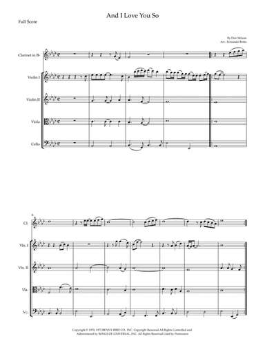 And I Love You So (arr. Fernando Britto)