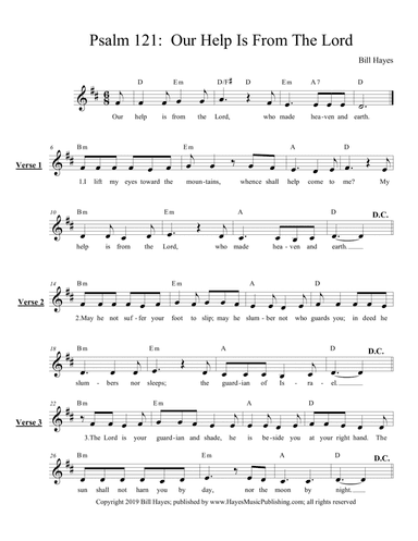 Psalm 121 Our Help Is In The Lord - leadsheet