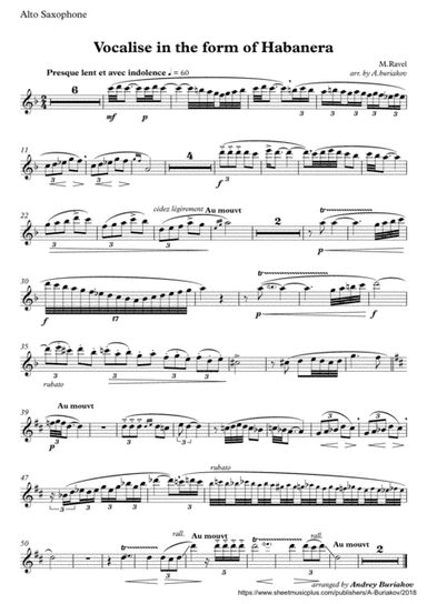 Vocalise in the form of Habanera (alto sax) (arr. A.Buriakov)