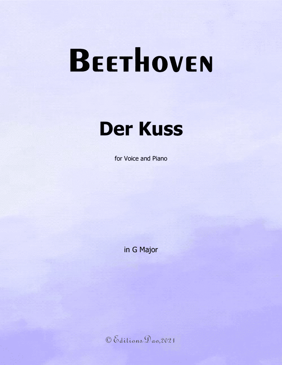 Der Kuss, by Beethoven, in G Major (arr. Editions Dao)