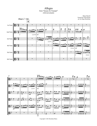Allegro (from "Sonata for Trumpet") (Bb) (Viola Sextet) (arr. Regis Bookshar)