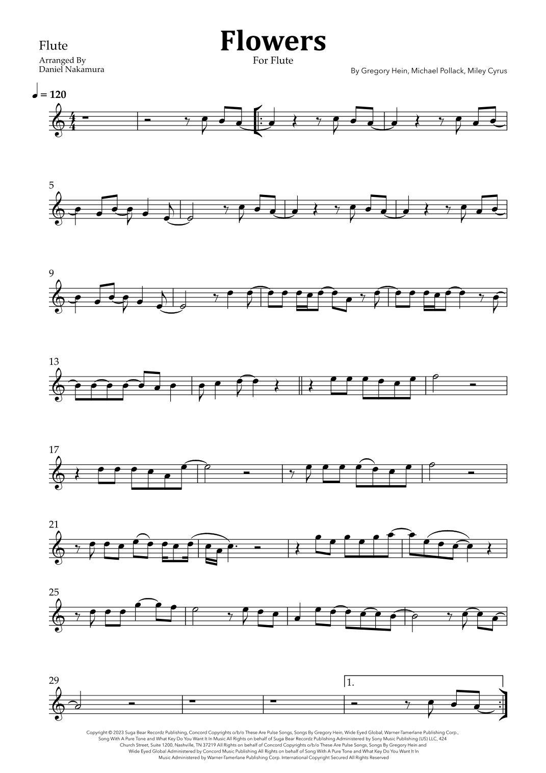 Flowers (arr. Daniel Nakamura)