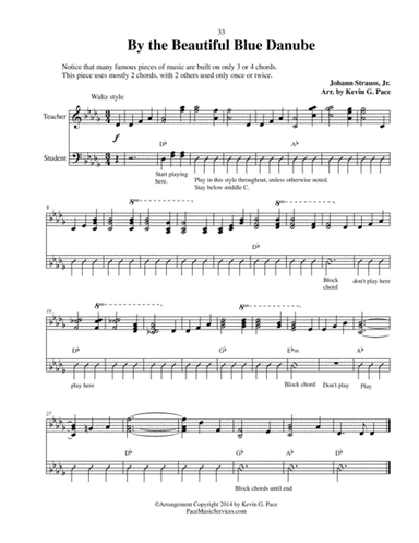 By the Beautiful Blue Danube - improvised easy piano duet (arr. Kevin G. Pace (ASCAP))