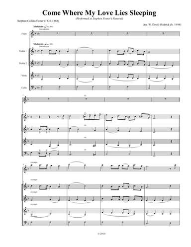 Come Where My Love Lies Dreaming (arr. W. David Hedrick)