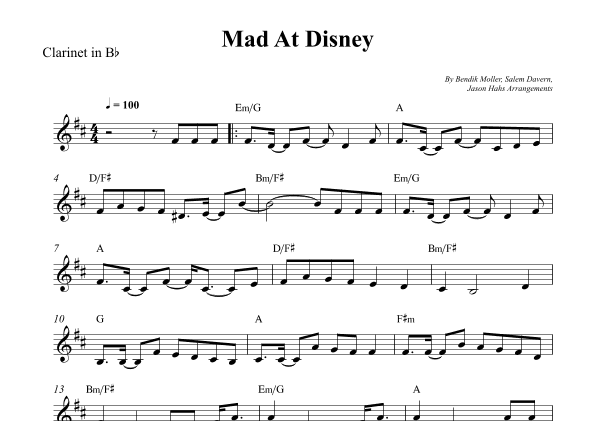 Mad At Disney (arr. Wesley S. SIlva)