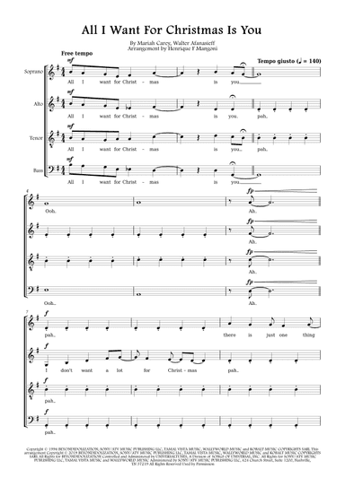 All I Want For Christmas Is You (arr. Henrique F Mangoni)