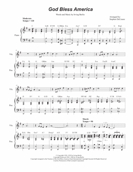 God Bless America ® (arr. Stephen DeCesare)