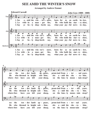 See Amid The Winter's Snow A Cappella SAB (arr. Andrew Emmet)